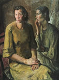 Confidenze, 1934, olio su tela, cm 100x75, esposta alla XIX Biennale di Venezia, 1934 Galleria Nazionale d’Arte Moderna, Roma